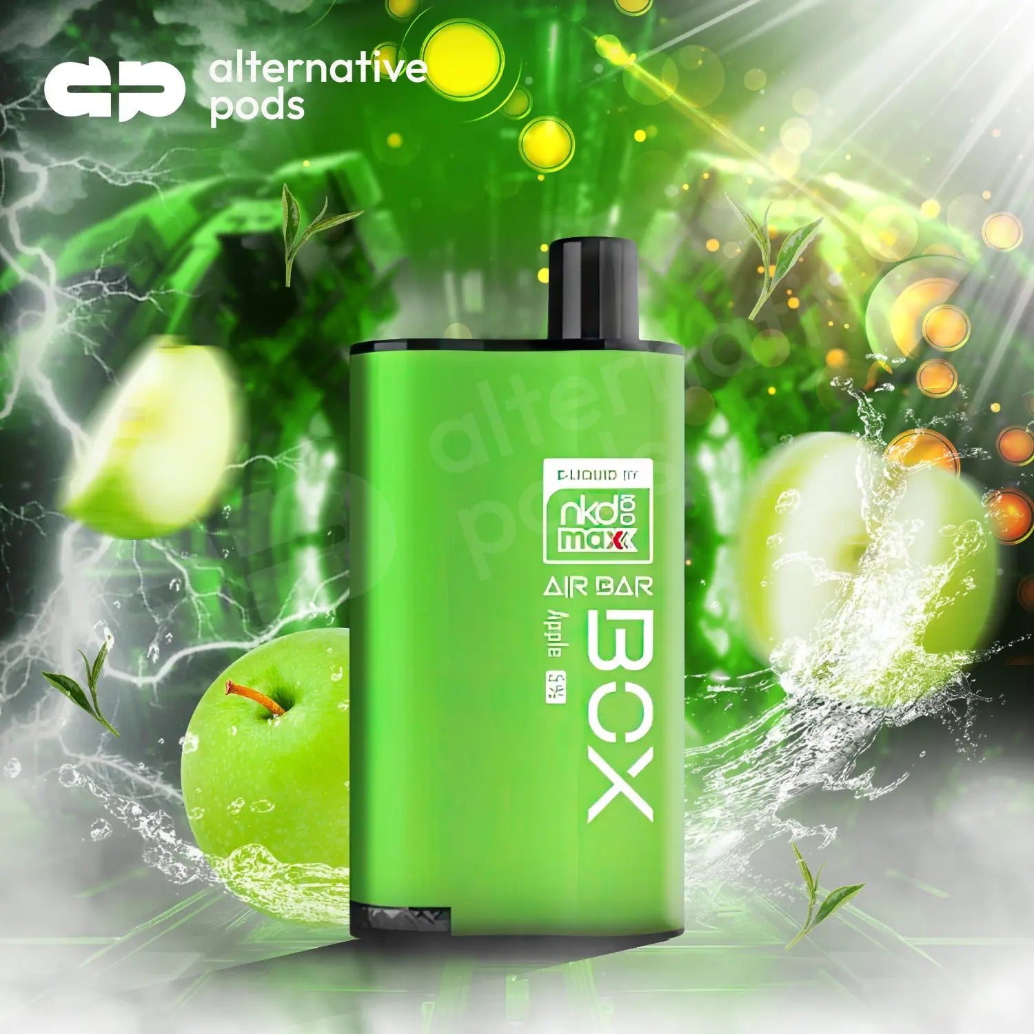 Air Bar Box & NKD100 Max Disposable Vape Air Bar - Apple 