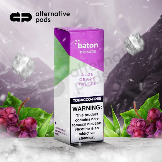 Baton Nic Salts Synthetic Nicotine Salt E-Liquid 10ML - Aloe Grape Freeze 