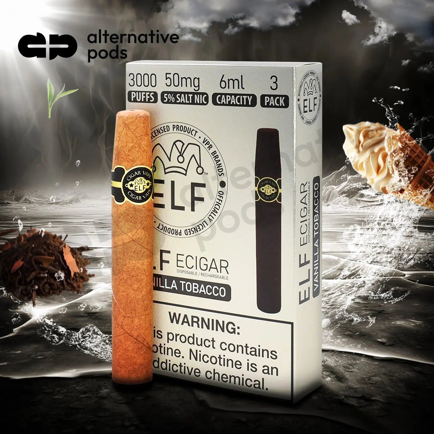 ELF VPR Cigar 3000 - Vanilla Tobacco 