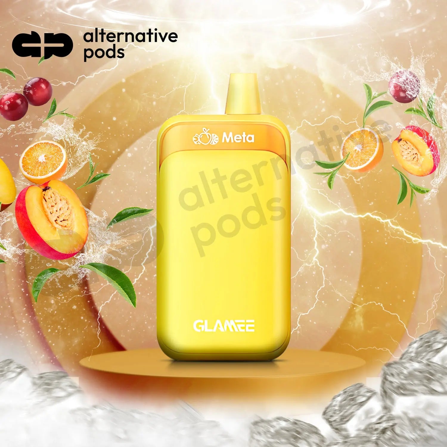 Glamee Meta 6000 Puffs Disposable Vape - Peach Orange Cranberry