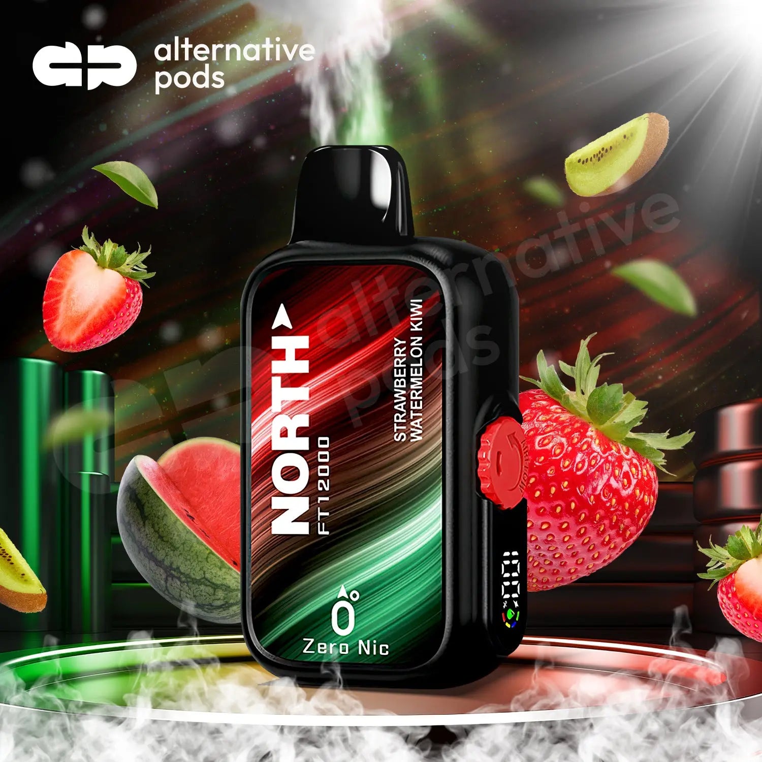 North FT12000 15ML 12000 Puffs Disposable NORTH - Strawberry Watermelon Kiwi 