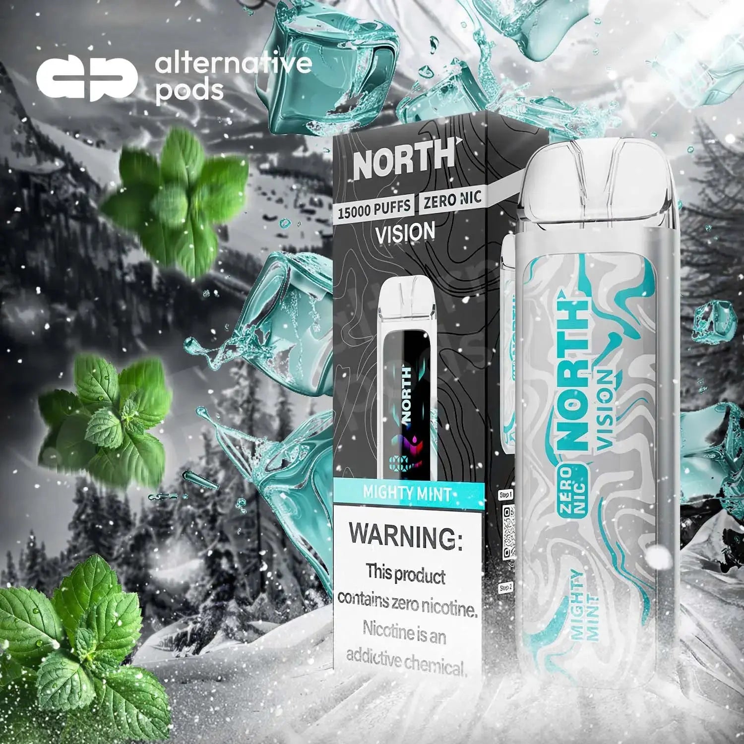 North Vision 15K Zero Nicotine Disposable - Mighty Mint 