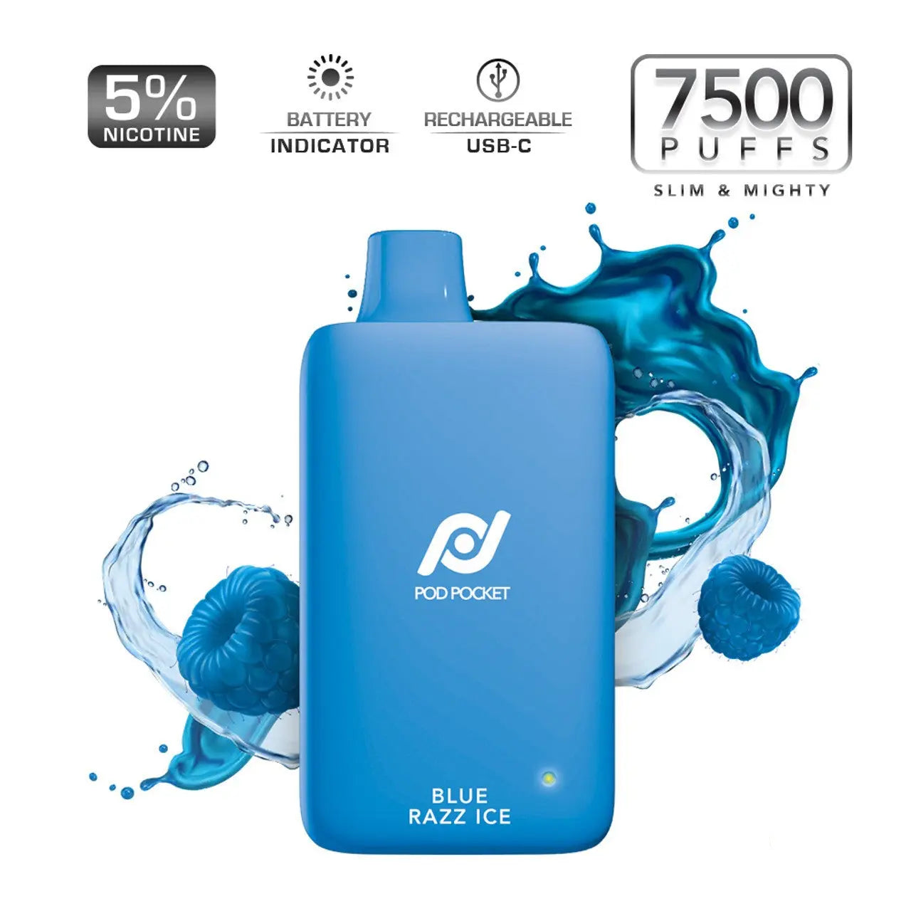 Pod Pocket 7500 Disposable Vape 5% Rechargeable 650mAh 10ML - Alternative pods | Online Vape & Smoke Shop