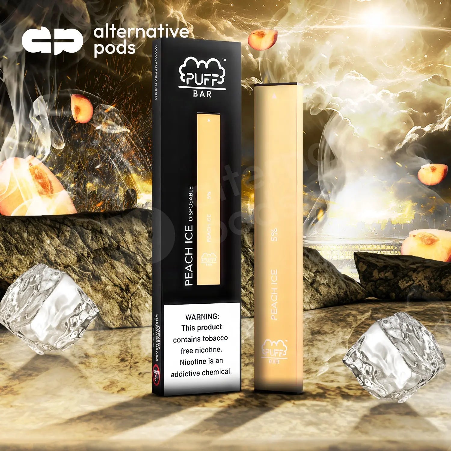 Puff Bar Plus Disposable Vape - Peach Ice 