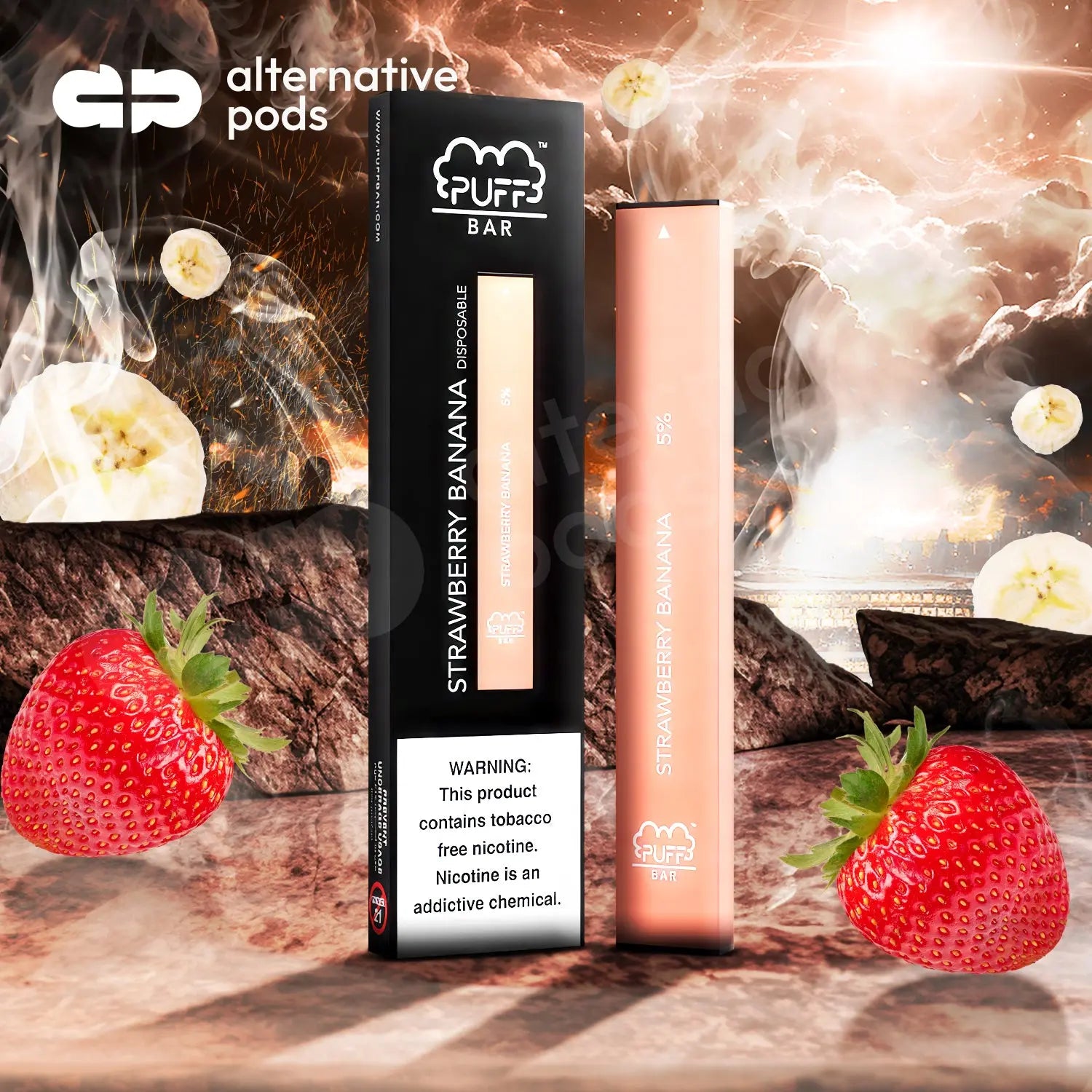 Puff Bar Plus Disposable Vape - Strawberry Banana 