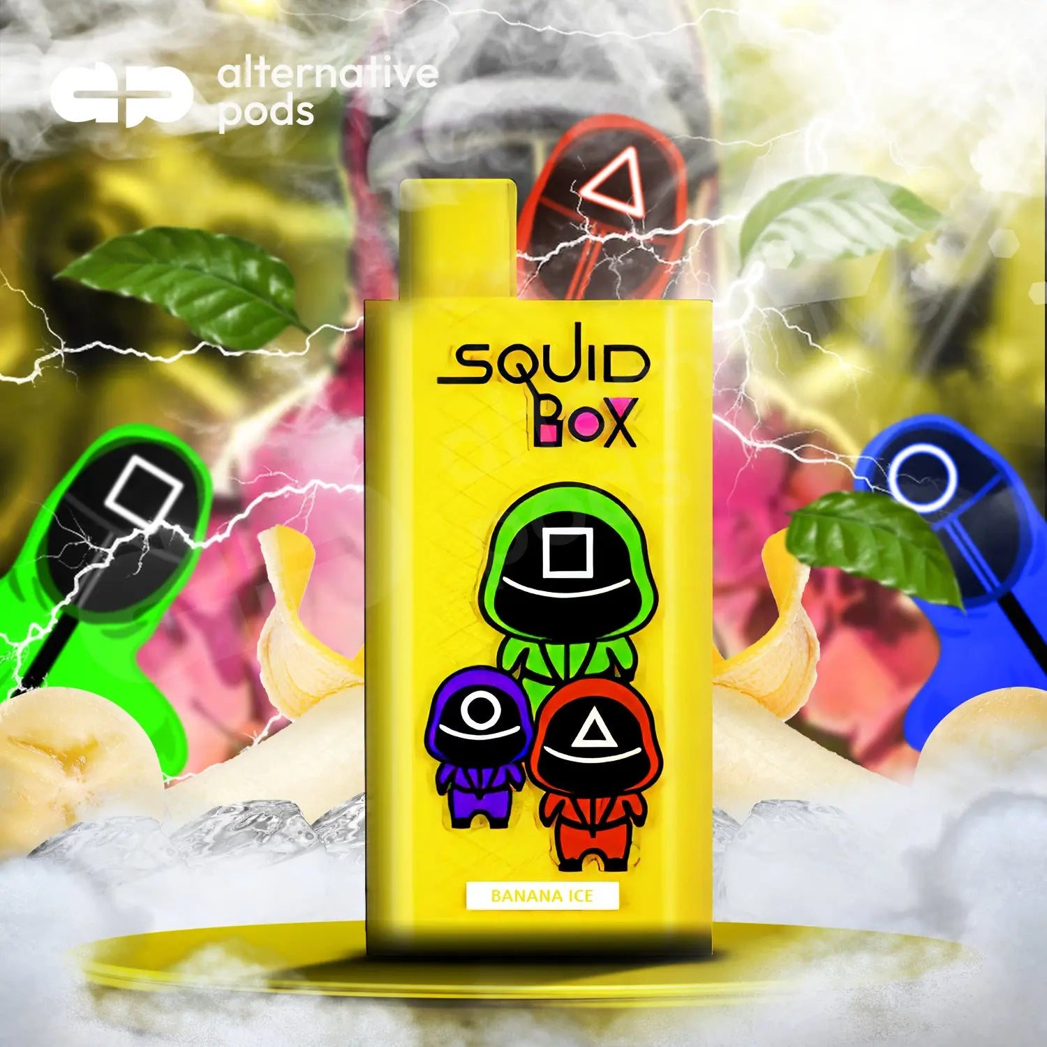 R and M Squid Box Disposable Vape - Banana Ice 