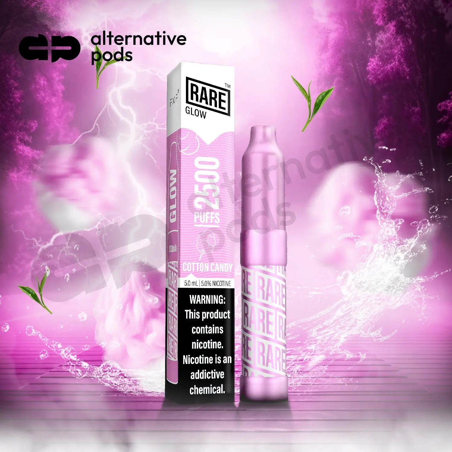 Rare Glow 2500 Puffs Disposable Vape - Cotton Candy 