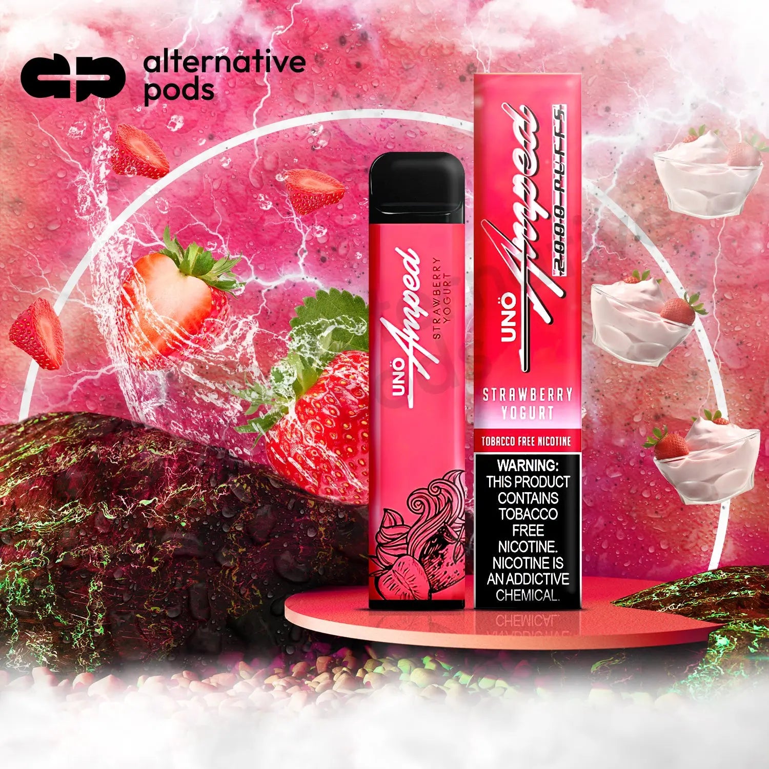 Uno Amped Disposable Vape - Strawberry Yogurt 