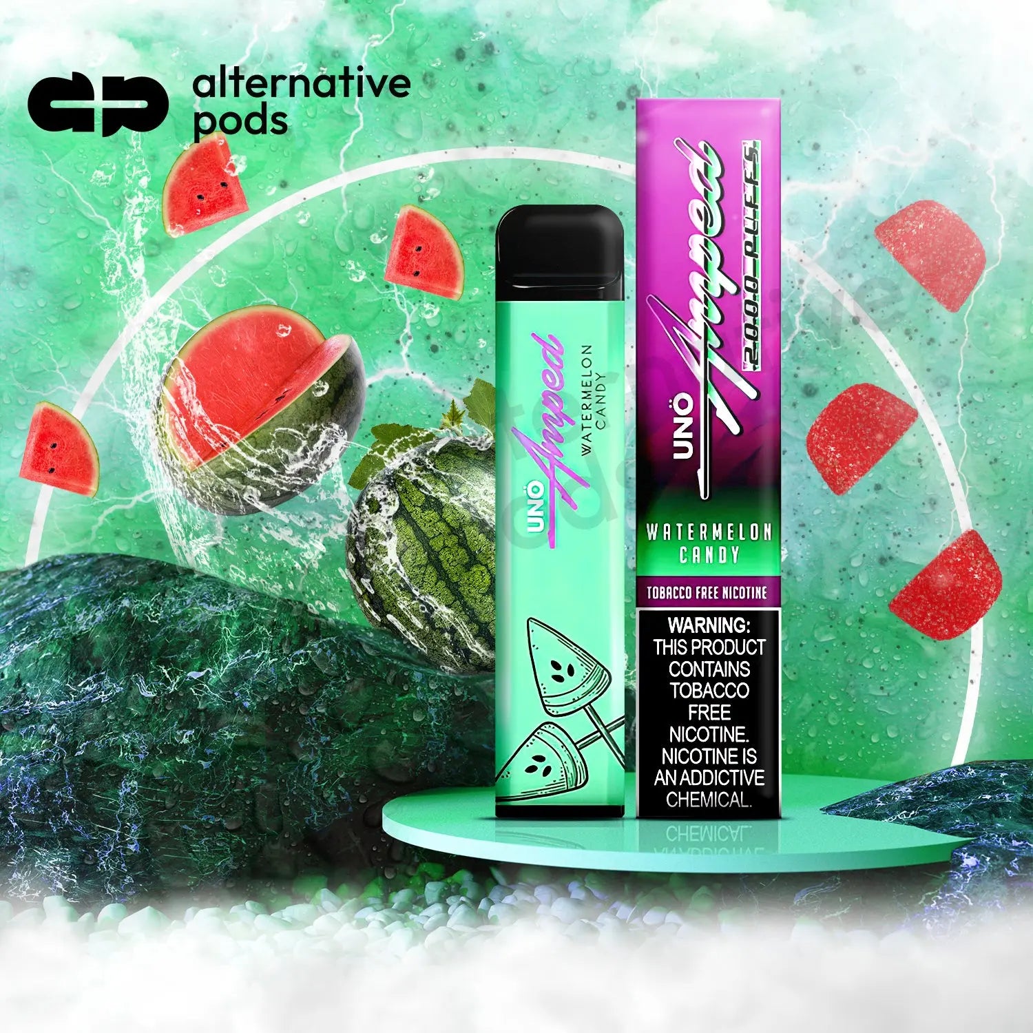Uno Amped Disposable Vape - Watermelon Candy 