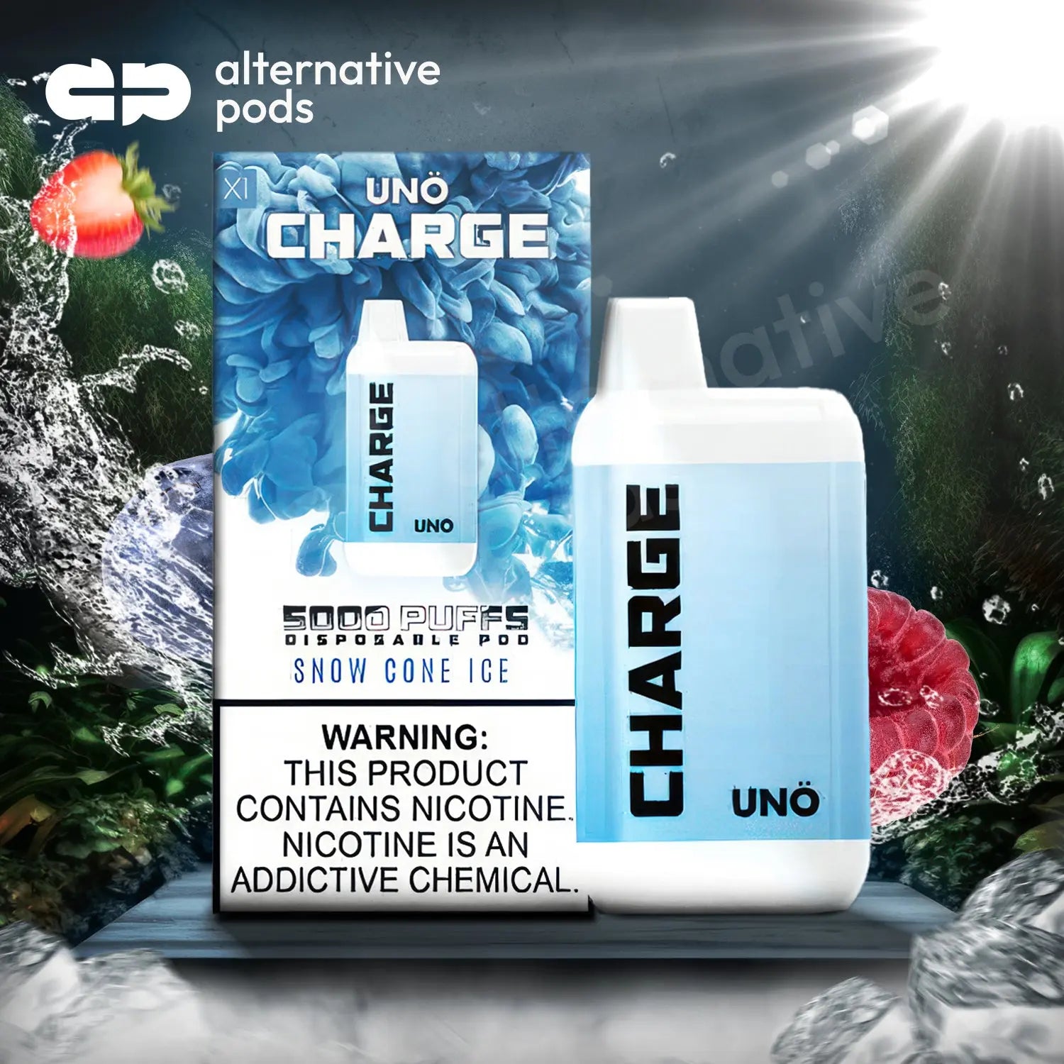 Uno Charge 5000 Puffs Disposable Vape - Snow Cone Ice 