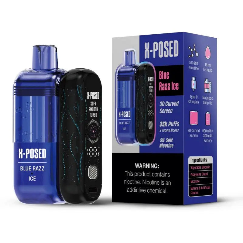 X-Posed 35K Disposable Kit - Blue Razz Ice 